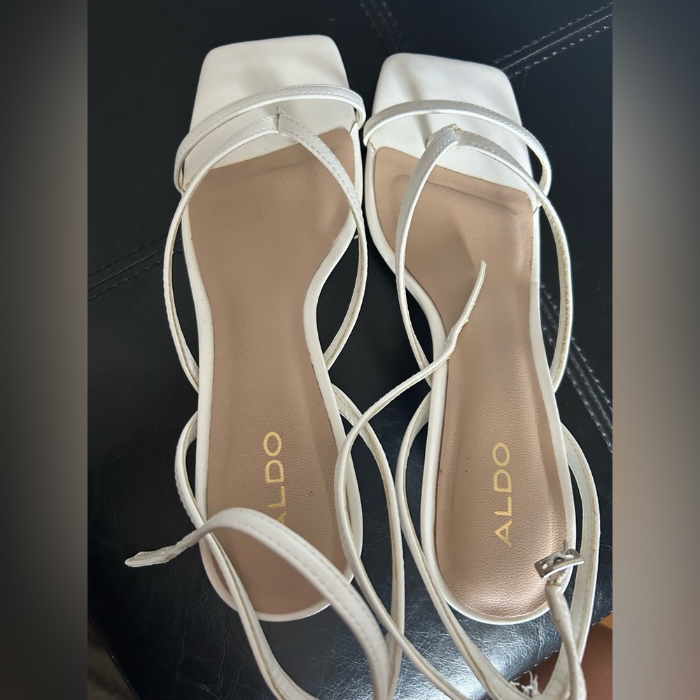 Aldo Elegant White Strappy Heels